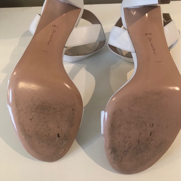 Gianvito Rossi Elyse Leather heel WHITE 38.5 - Picture 6 of 6